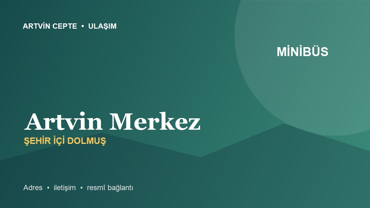 Artvin Şehir İçi Dolmuş Durağı